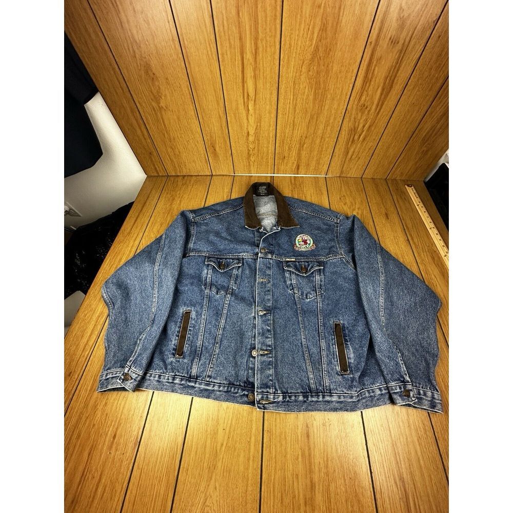 VTG Petro America Truckers Move‎ Big Rig 18 Wheeler Mens Denim Jacket Mens XXL